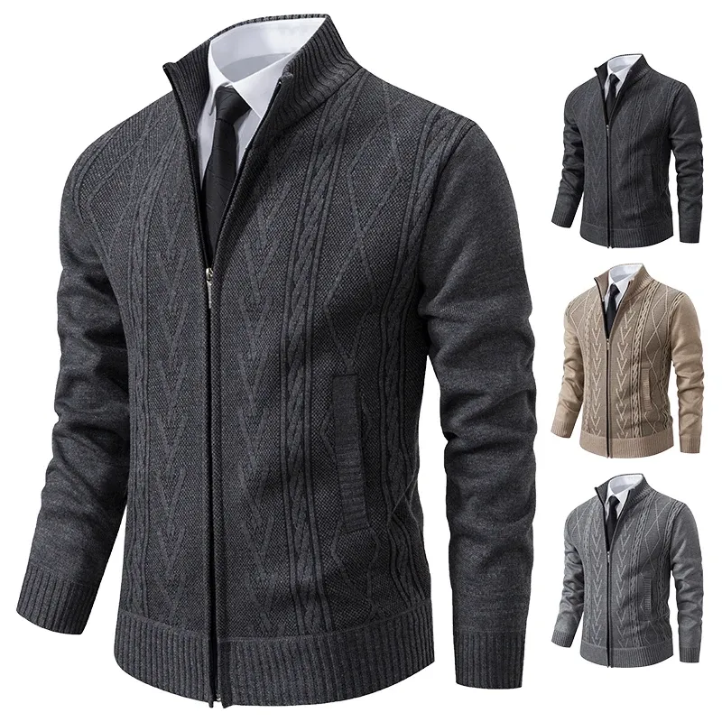 Cashmere Knitted Sweater Coat for Men 2