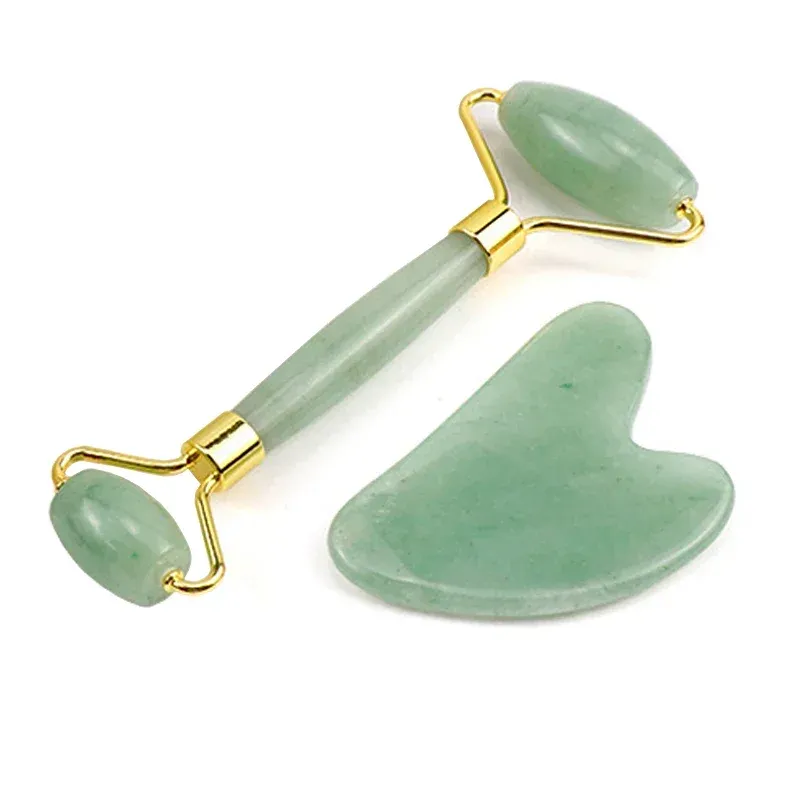 Jade Roller Gua Sha Set with Rose Quartz 6