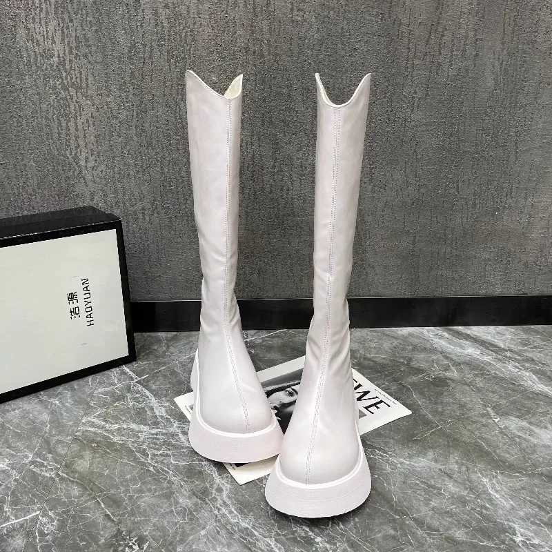 Women's Platform Knee-High Boots Zipper 1