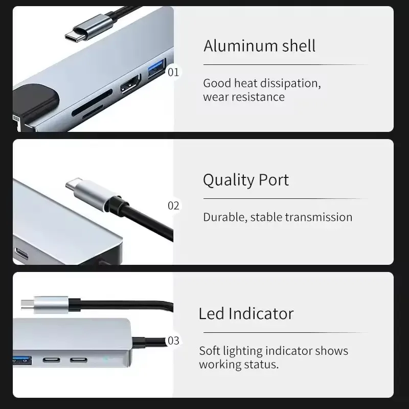 8-in-1 USB-C Hub for MacBook & iPad 3