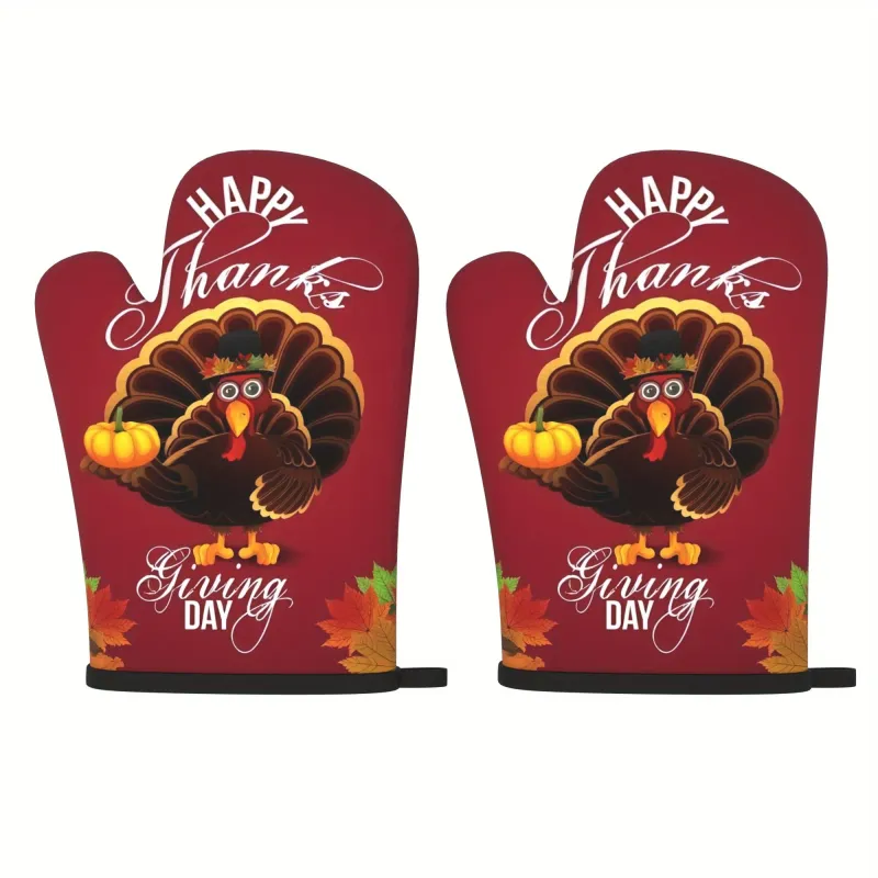 Thanksgiving Turkey Oven Mitts Set 2