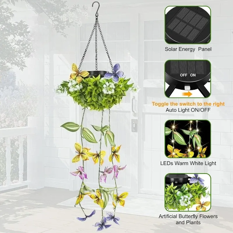 Solar Butterfly Vine String Lights 3