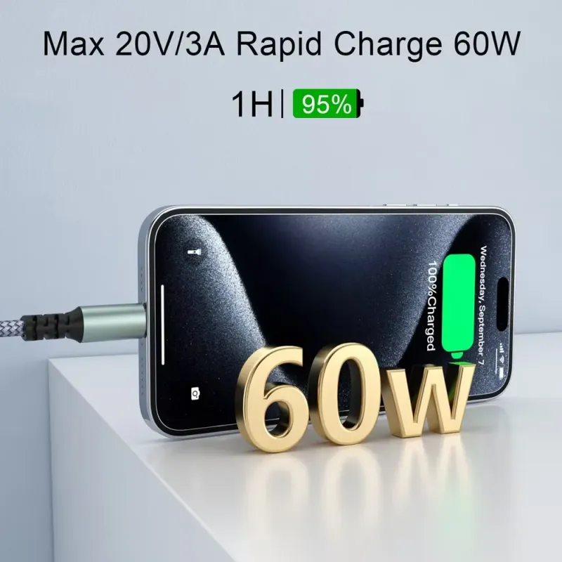 60W PD USB-C Fast Charging Cable 2