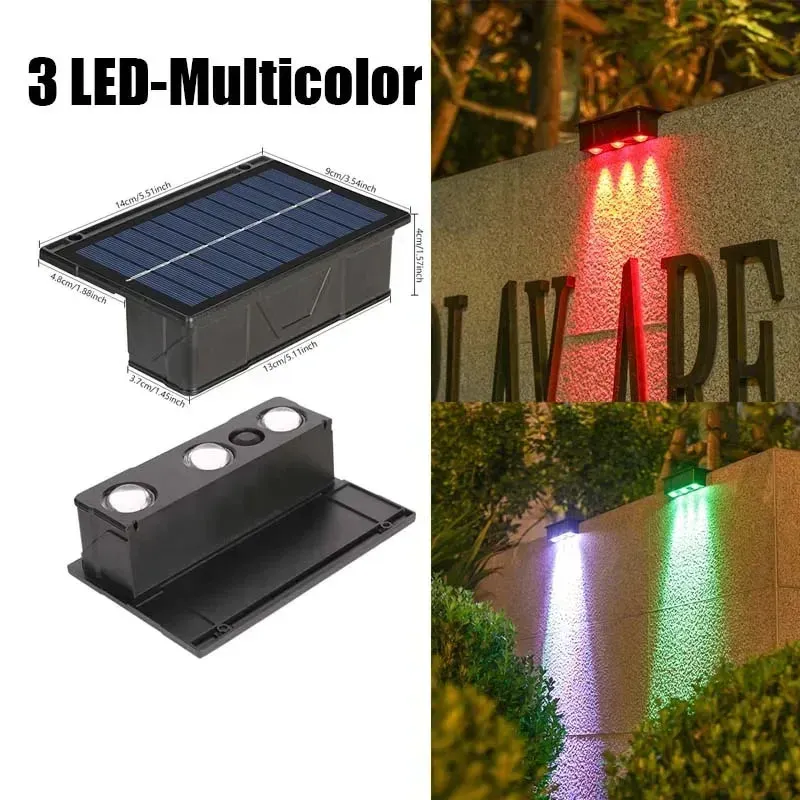 RGB Solar Fence Lights Outdoor 5