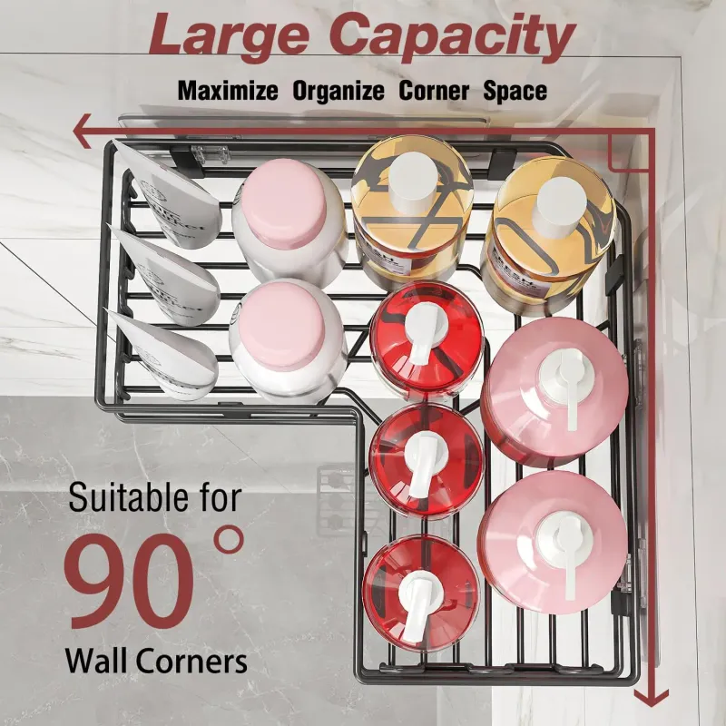 Corner Shower Caddy 4-Pack Black 6