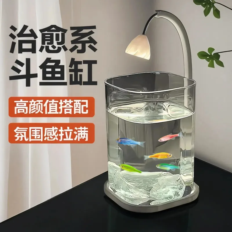 Mini Betta Fish Tank with Night Light 4