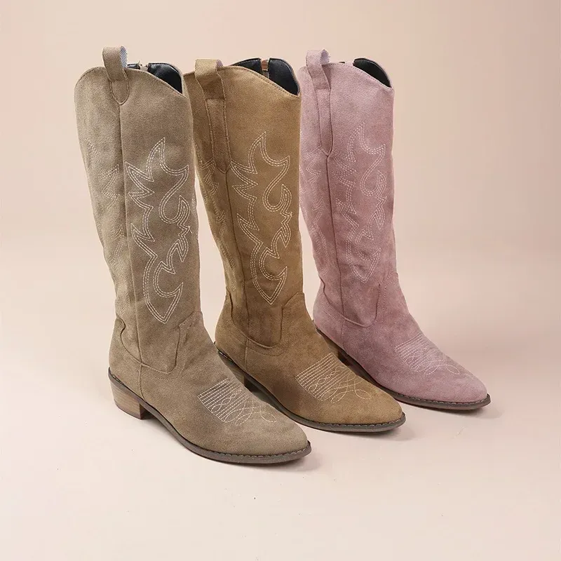 Embroidered Western Knee High Boots 6