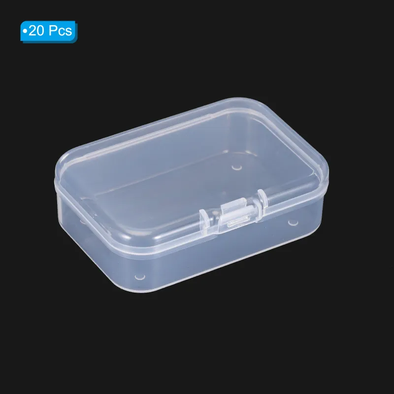 Clear Storage Box with Hinged Lid, Plastic Stackable Rectangle Organizer Container for Bead Jewelry Small Item Art Craft Project 3