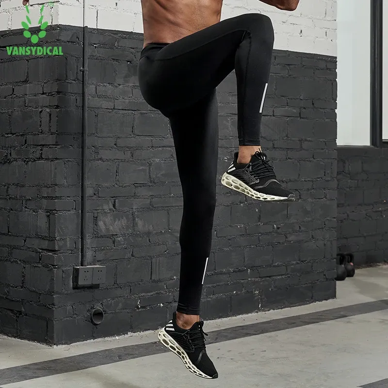 Men's Compression Running Pants with Reflective Stripes 4