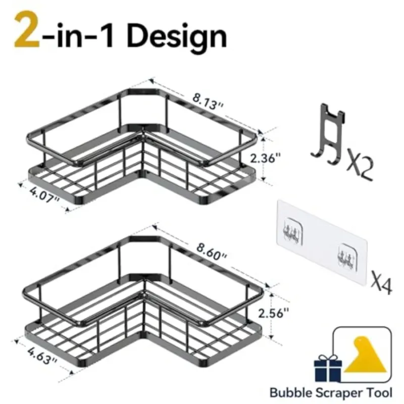 2-Pack Corner Shower Caddy 2