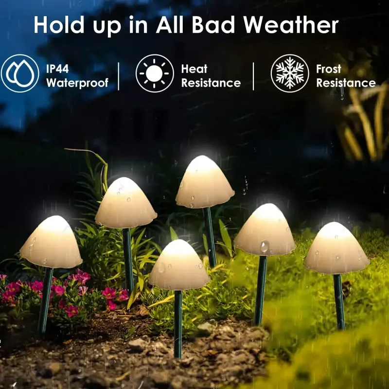 10-Pack Solar Mushroom Pathway Lights 2
