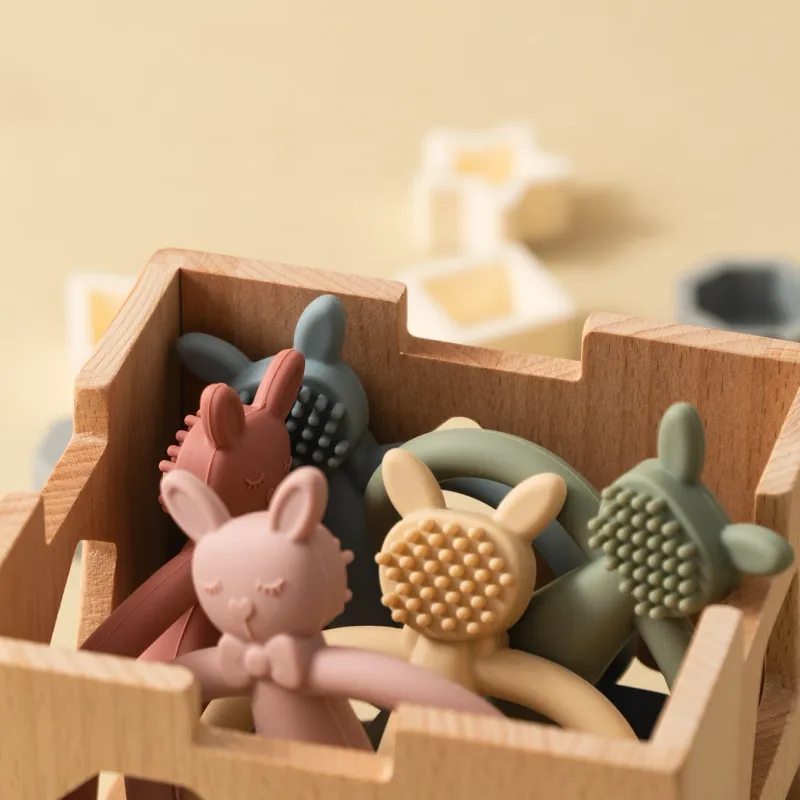 Color Kids Silicone Rabbit Baby Teether 6