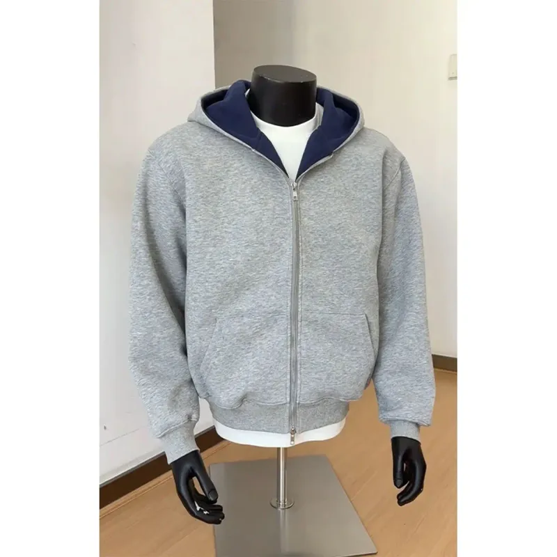 Men's Double Zipper Hooded Cardigan 2