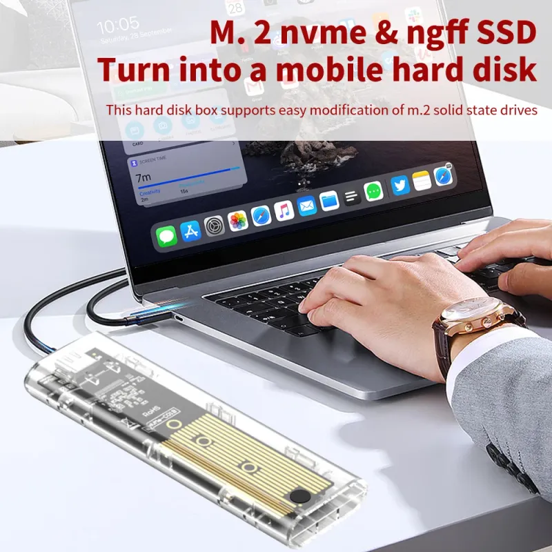 Dual Protocol M.2 SSD Enclosure 3