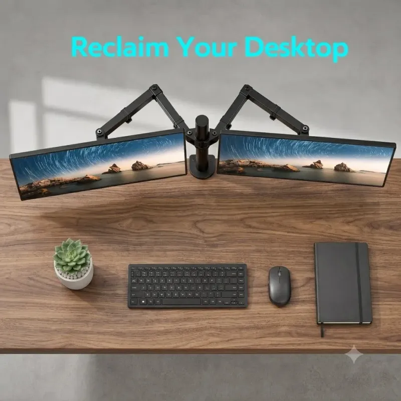 Dual Monitor Stand Adjustable Desk Mount 2