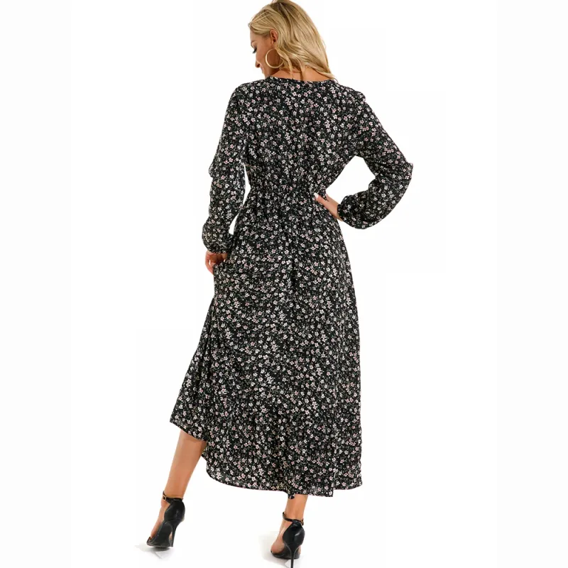 Boho Floral Chiffon Maxi Dress 6