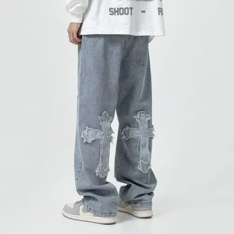 Cross Denim Streetwear Pants 2