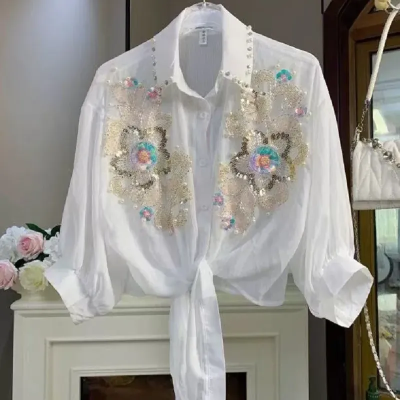 Sparkle Sequins Embroidery Blouse 4