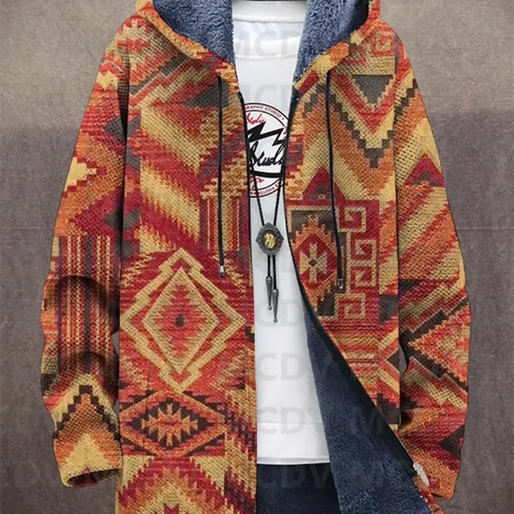 Retro Ethnic Plush Cardigan Coat 6