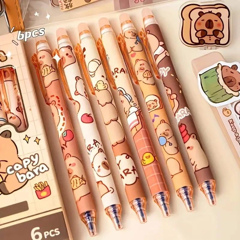 Capybara Kawaii Gel Pen Set - 6Pcs 5
