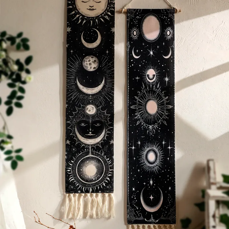 Boho Moon Phase Wall Hanging Tapestry 2