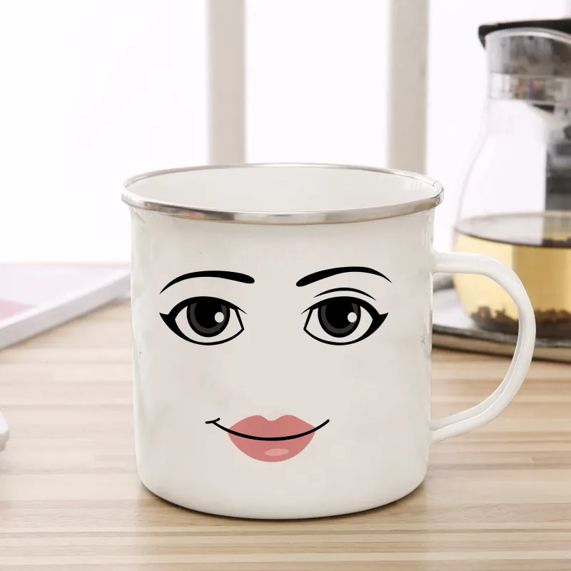 Woman Face Gamer Enamel Coffee Mug 5