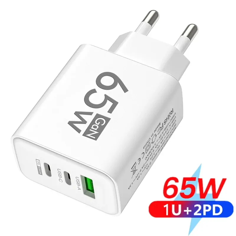 65W GaN 3-Port USB-C Charger 1