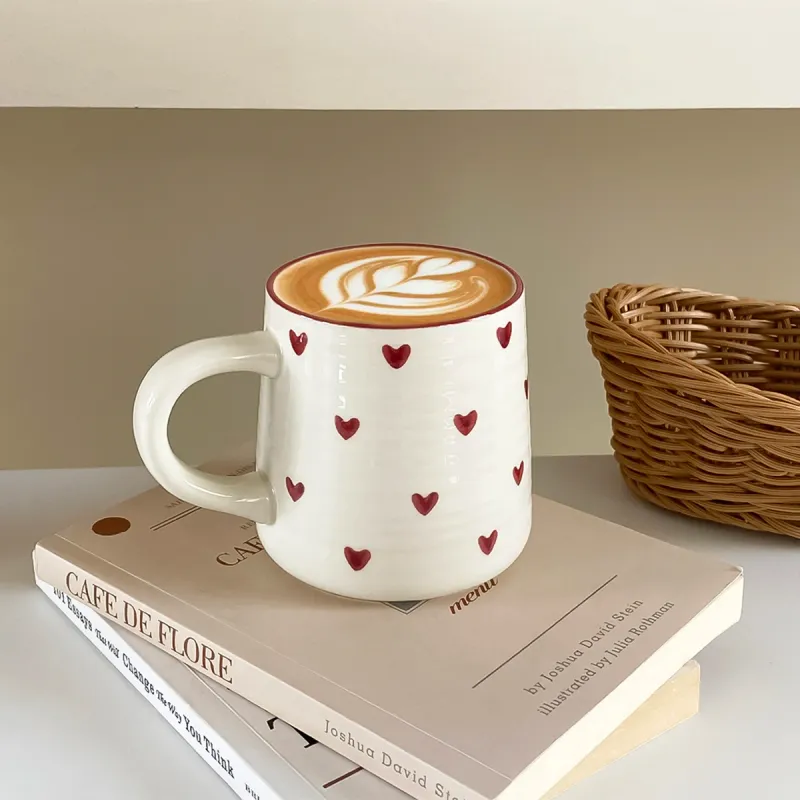 Cute Heart-Shaped Ceramic Coffee Mug 6