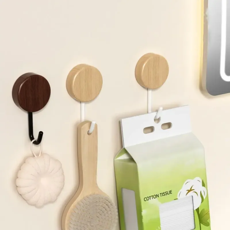 Self-Adhesive Wood Wall Hook 5