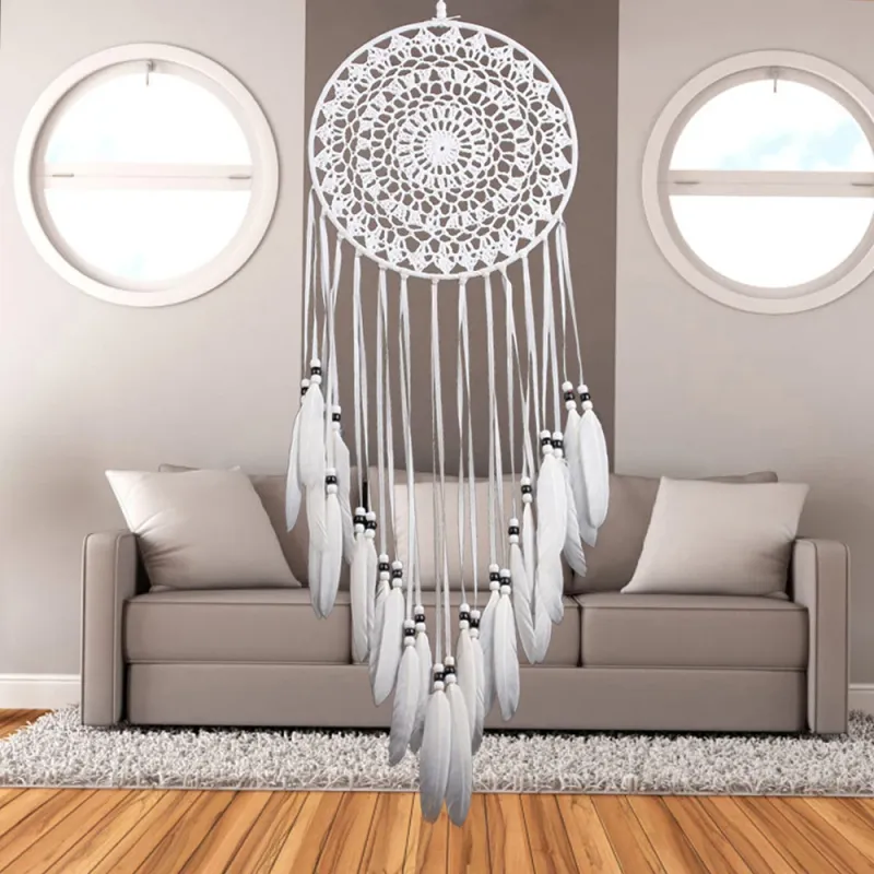 Macrame Leaf Dream Catcher Wall Hanging 3