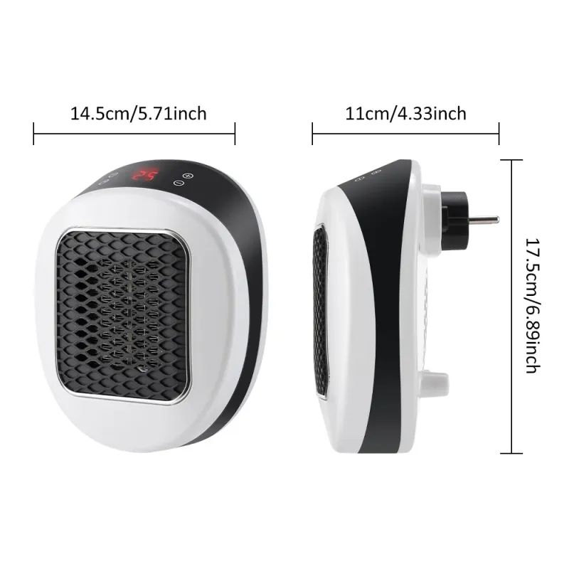 600W Mini Wall Plug Heater with Remote 6