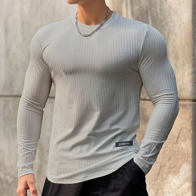 Чоловіча футболка Muscle Fit з довгим рукавом для спортзалу 3