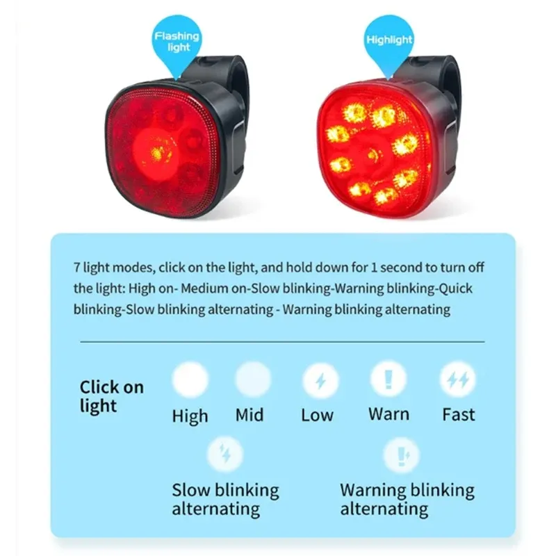 USB Rechargeable Bike Light Set 4