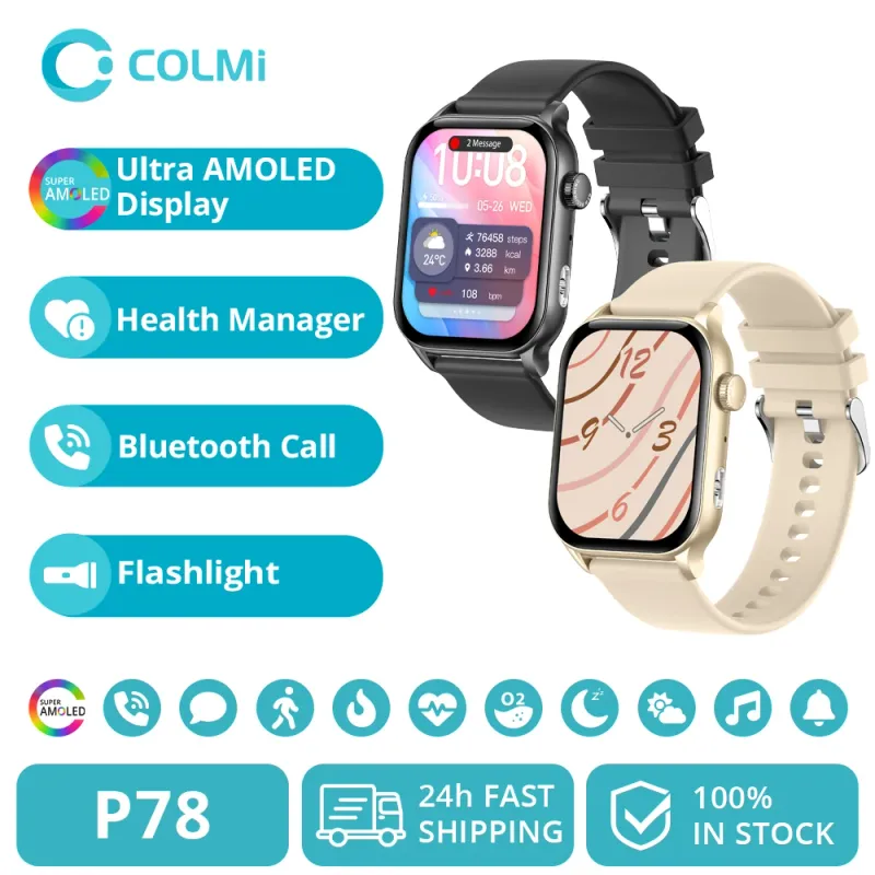 COLMI P78 AMOLED Smartwatch 1.95" with Flashlight 1