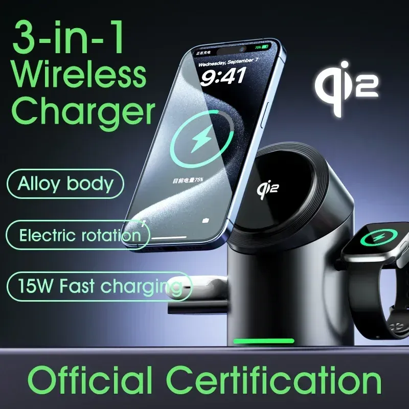 Truly Qi2 3-in-1 Magnetic Charging Dock 1
