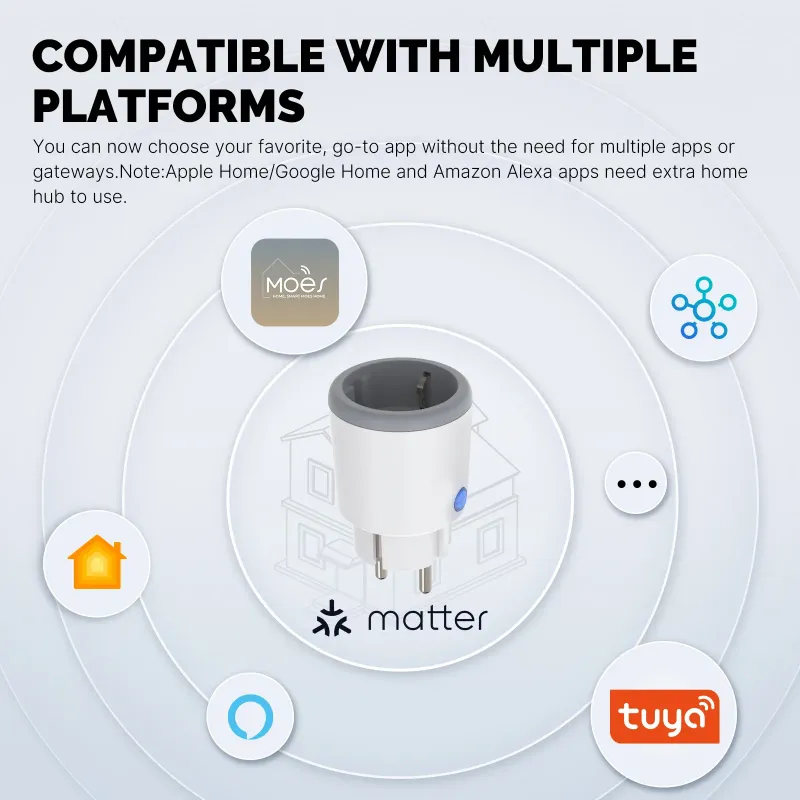 MOES Matter Smart WiFi Plug Socket 2