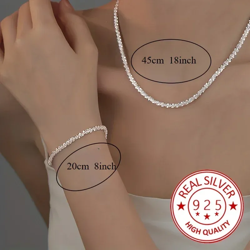 2pcs 925 Sterling Silver Charms Jewelry Set for Women 3