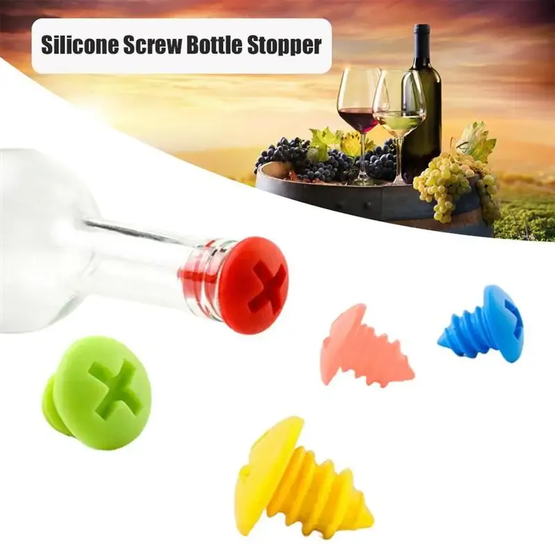Creative Screw Shape Wine Stoppers (5-Pack) 3