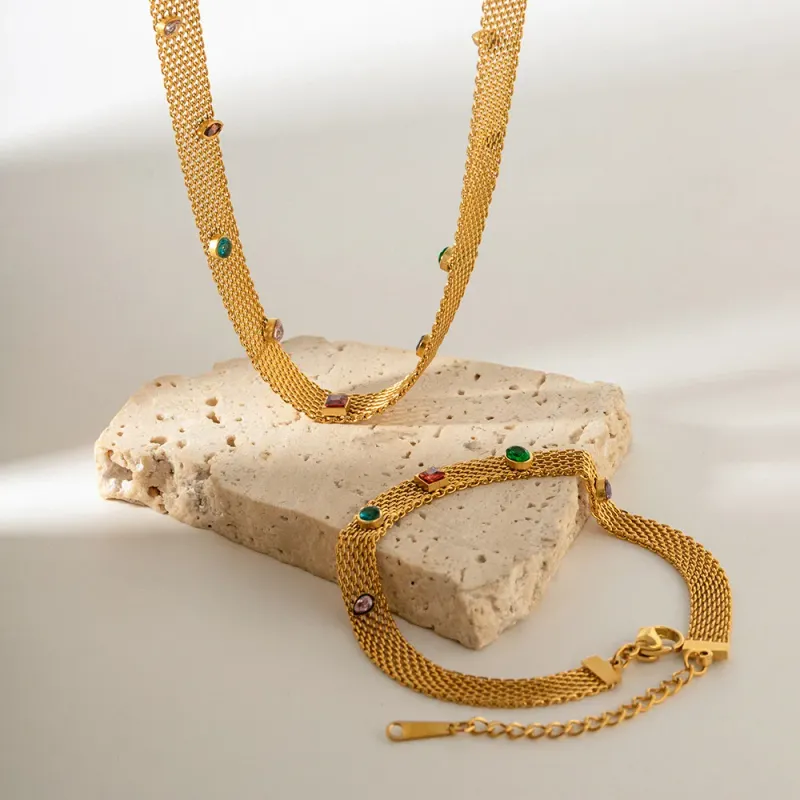 Gold Plated Crystal Choker Necklace 1