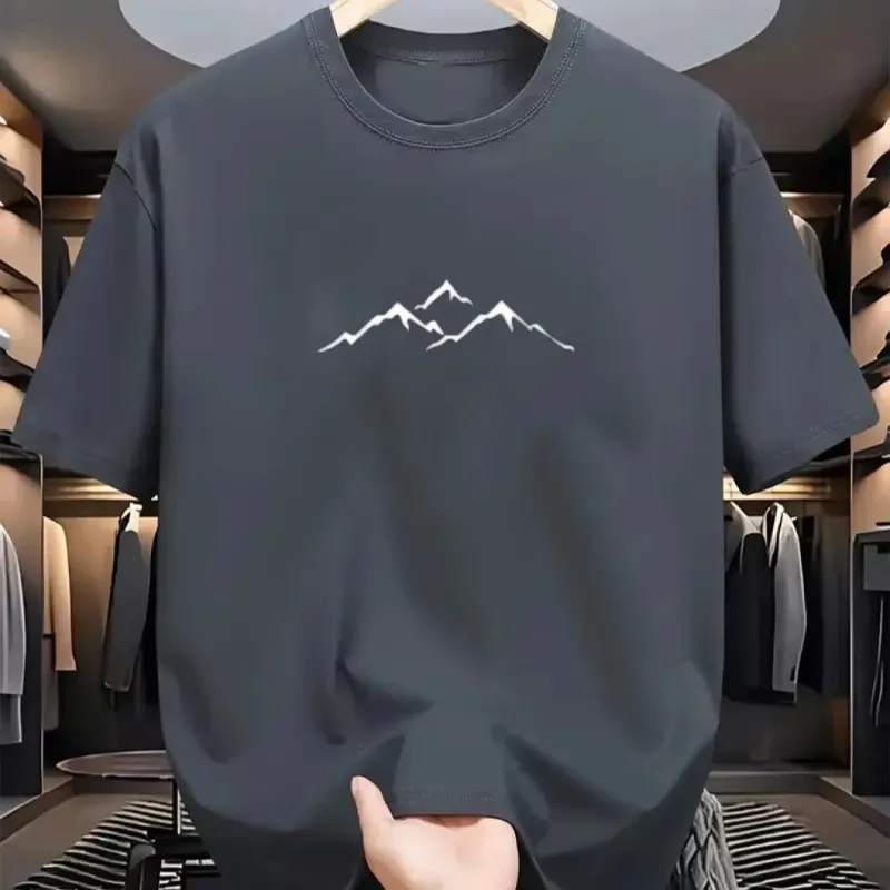 Mountain Pattern Cotton T-Shirt 1
