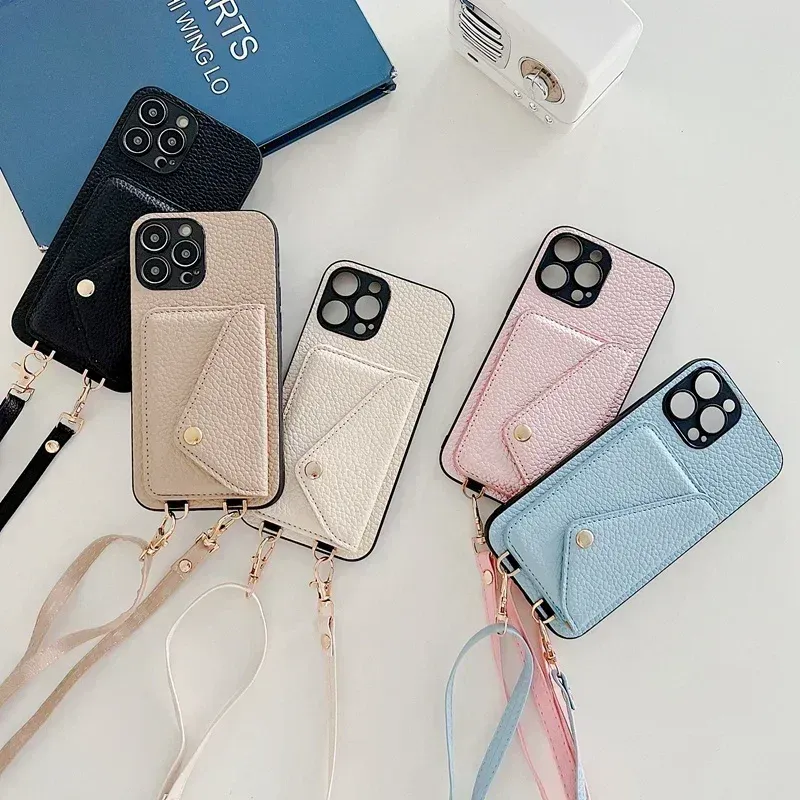 Lanyard Leather Wallet Phone Case 6