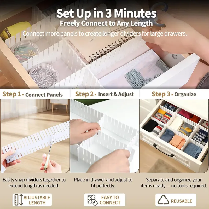 Adjustable Drawer Dividers 4-Pack 3