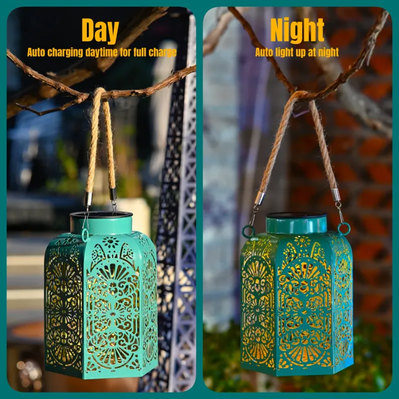 Solar Hexagon Hanging Lantern Lights 4
