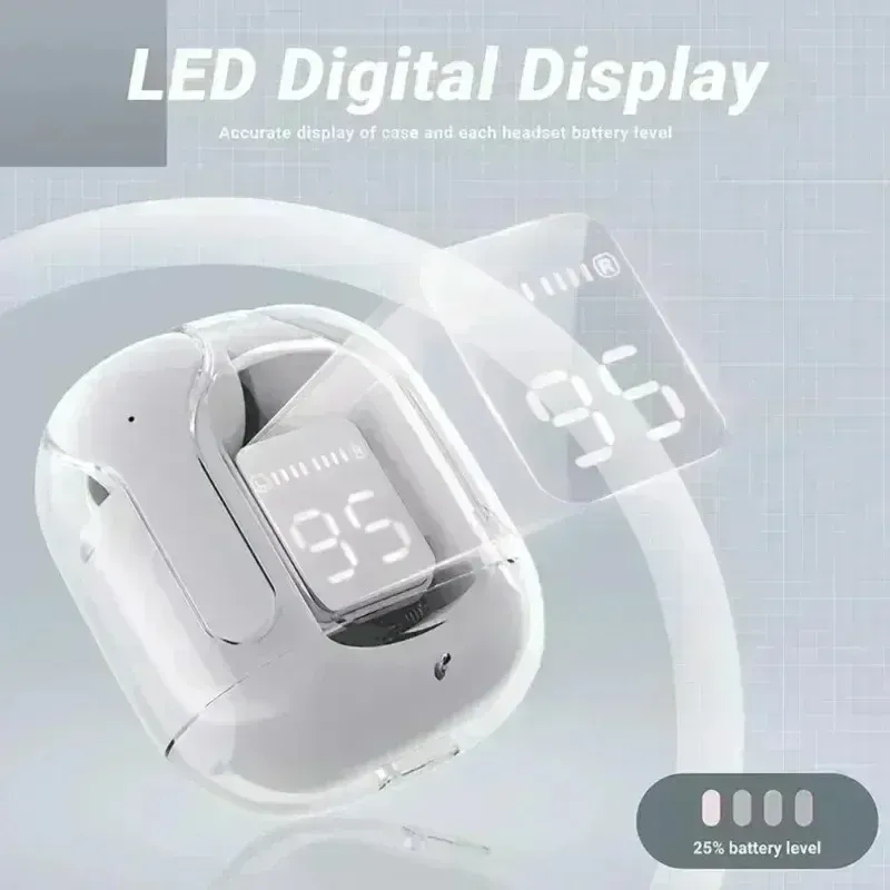 Bluetooth 5.3 Transparent Earphones with LED Display 4