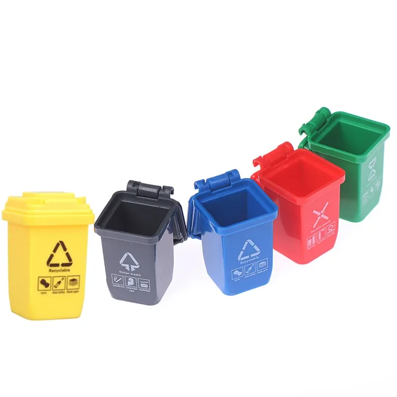 Miniature Dollhouse Trash Can Set 3