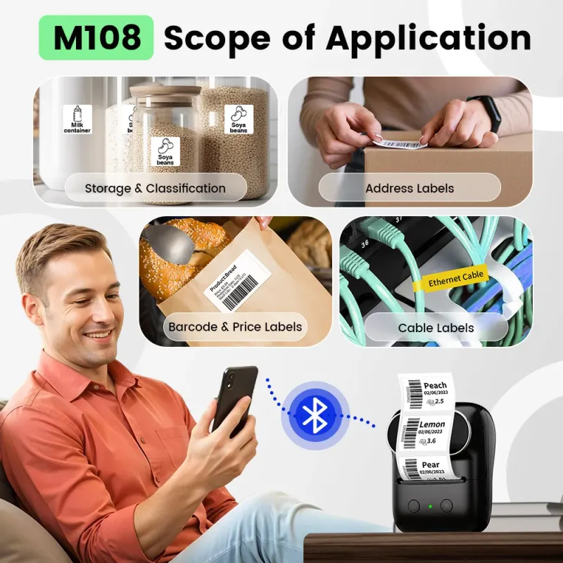 Phomemo M108 Bluetooth Label Maker 6