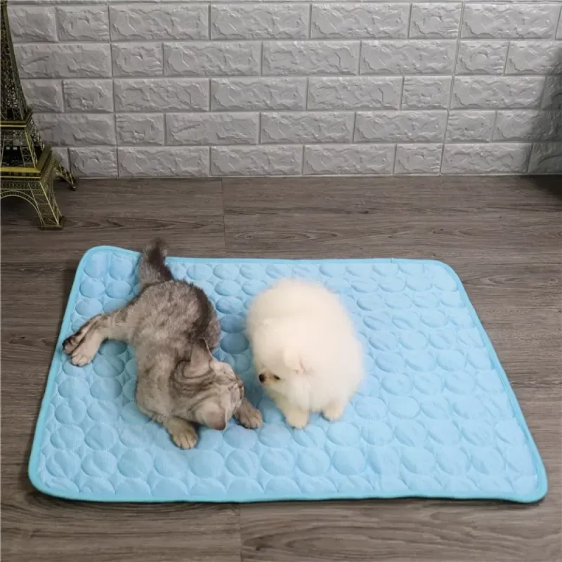 Pet Cooling Pad - Self-Cooling Ice Silk Bed 4