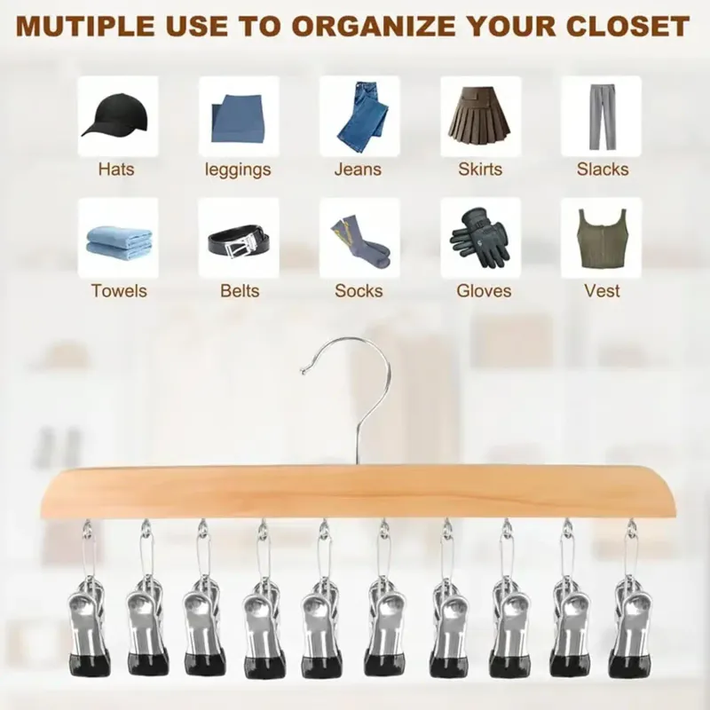 Multi-Clip Space Saving Closet Hanger 4