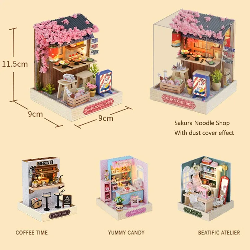 Mini DIY Dollhouse Kit with Furniture 6