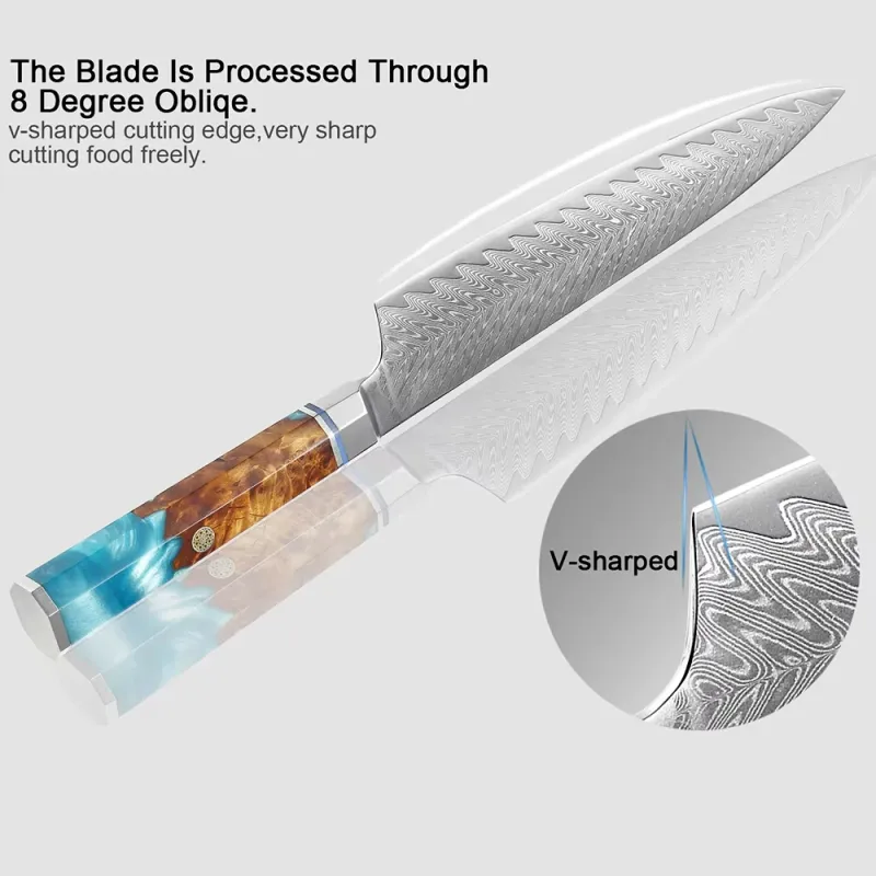 Japanese 67-Layer Damascus Knife Set 3